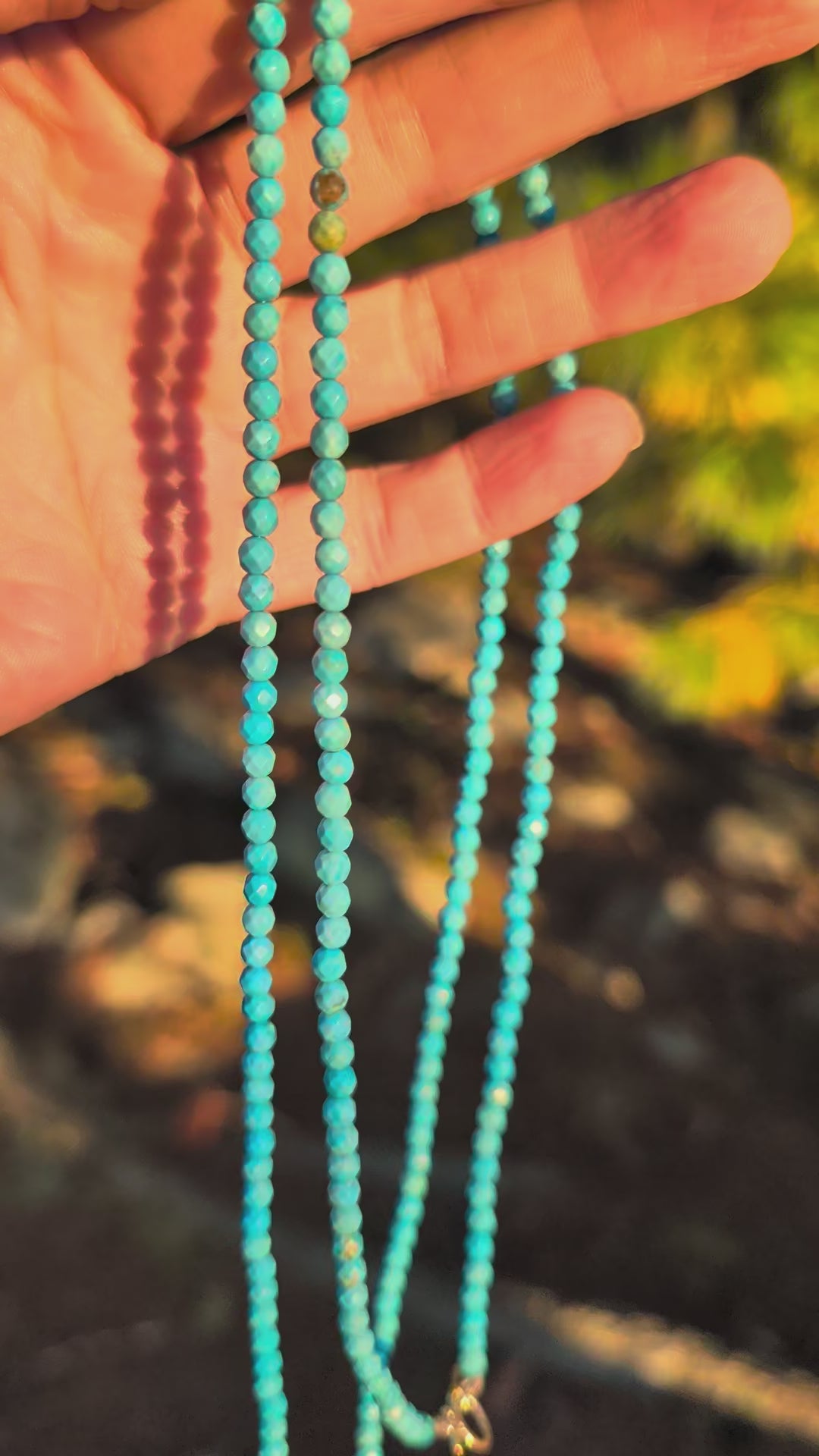 Turquoise Current Necklace – 4mm Turquoise & Sterling Silver