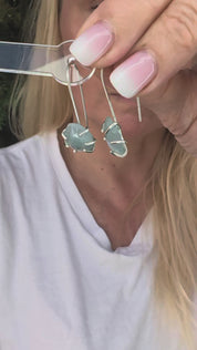 Tidal Grace Earrings – Aquamarine Beryl, Sterling Silver | Pair A