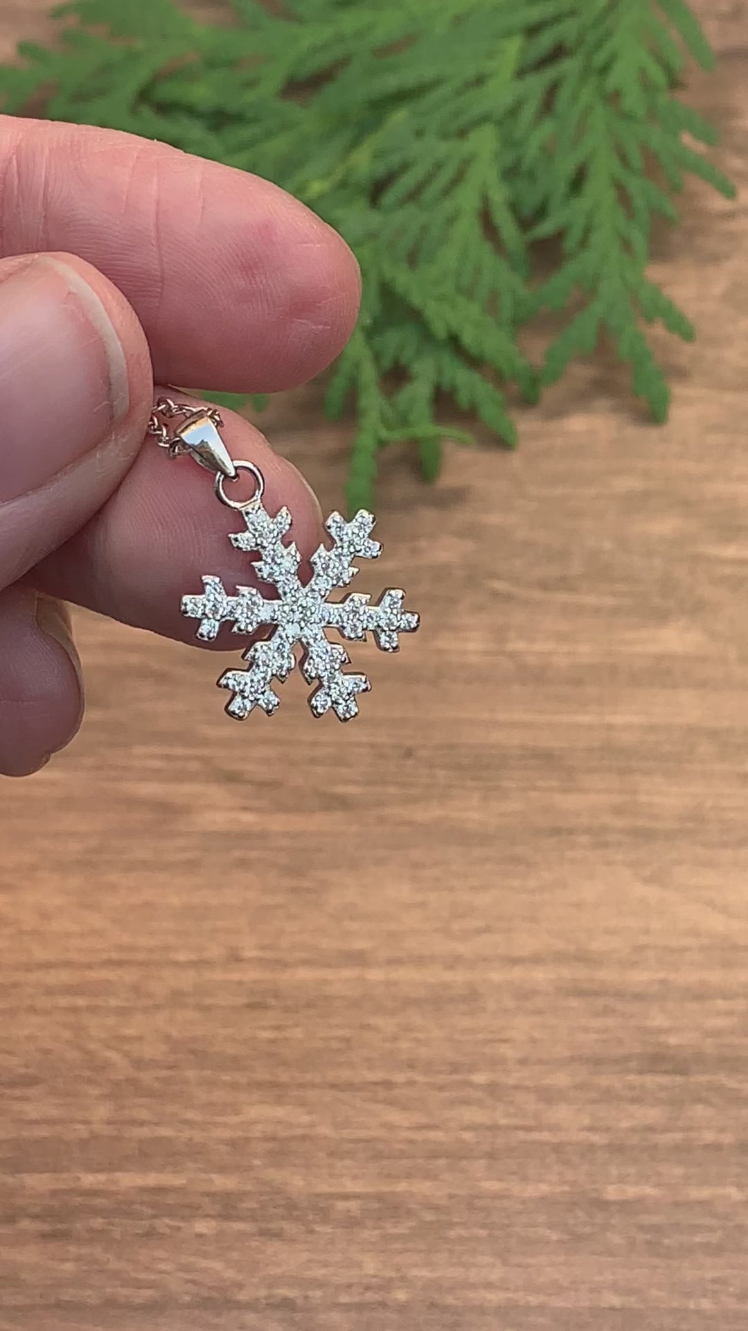 Snowflake Necklace in Sterling Silver studded in Cubic Zircon