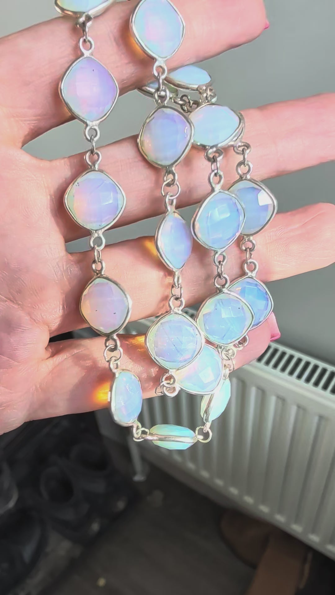 Moonlit Drift — Opalite Necklace in Sterling Silver