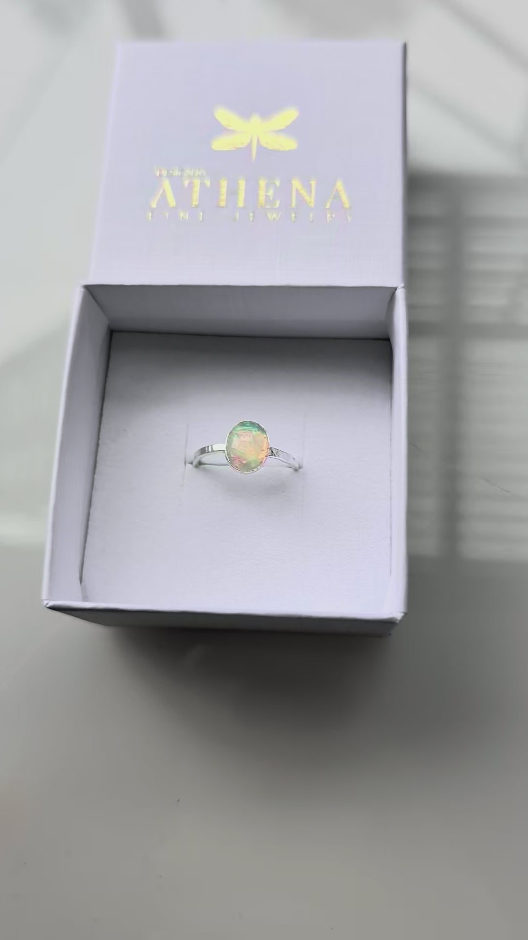 Fire Opal Ring in Sterling Silver – Handcrafted Oval Opal Ring
