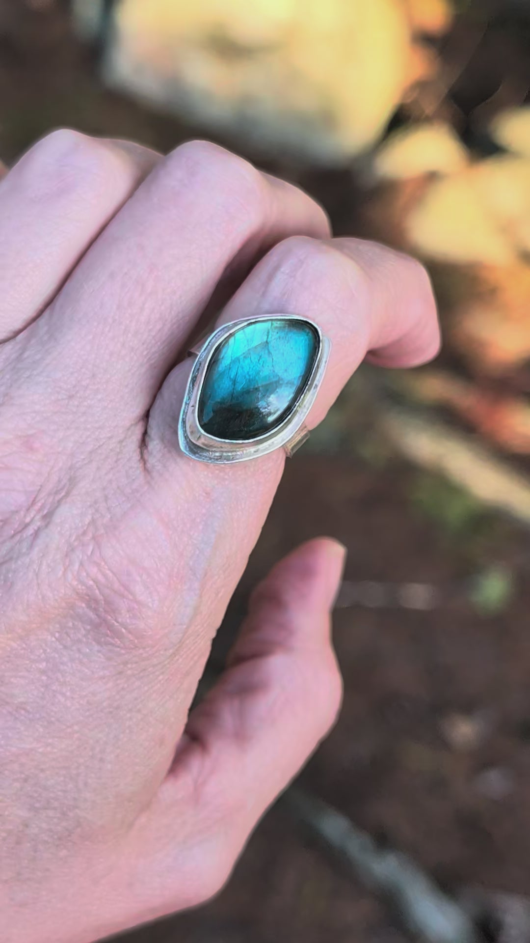 Tidal Rift — Labradorite Ring in Sterling Silver