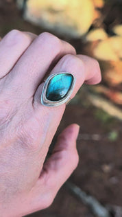 Tidal Rift — Labradorite Ring in Sterling Silver