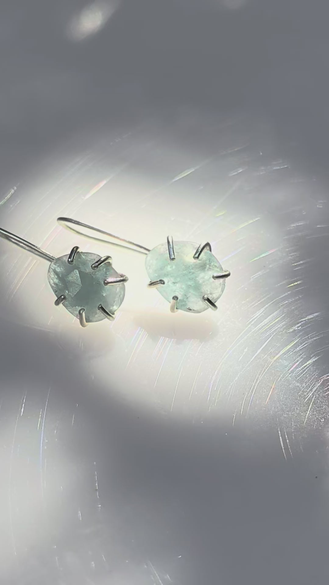 Tidal Grace Earrings – Aquamarine Beryl, Sterling Silver | Pair A