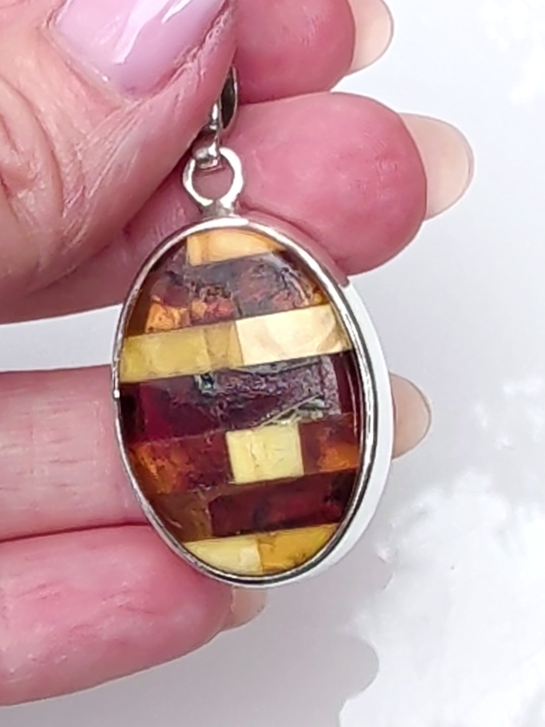 Solar Tapestry Pendant | Sterling Silver Baltic Amber | Tears of the Sun