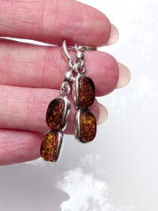 Solar Cascade Earrings | Sterling Silver Baltic Amber | Tears of the Sun