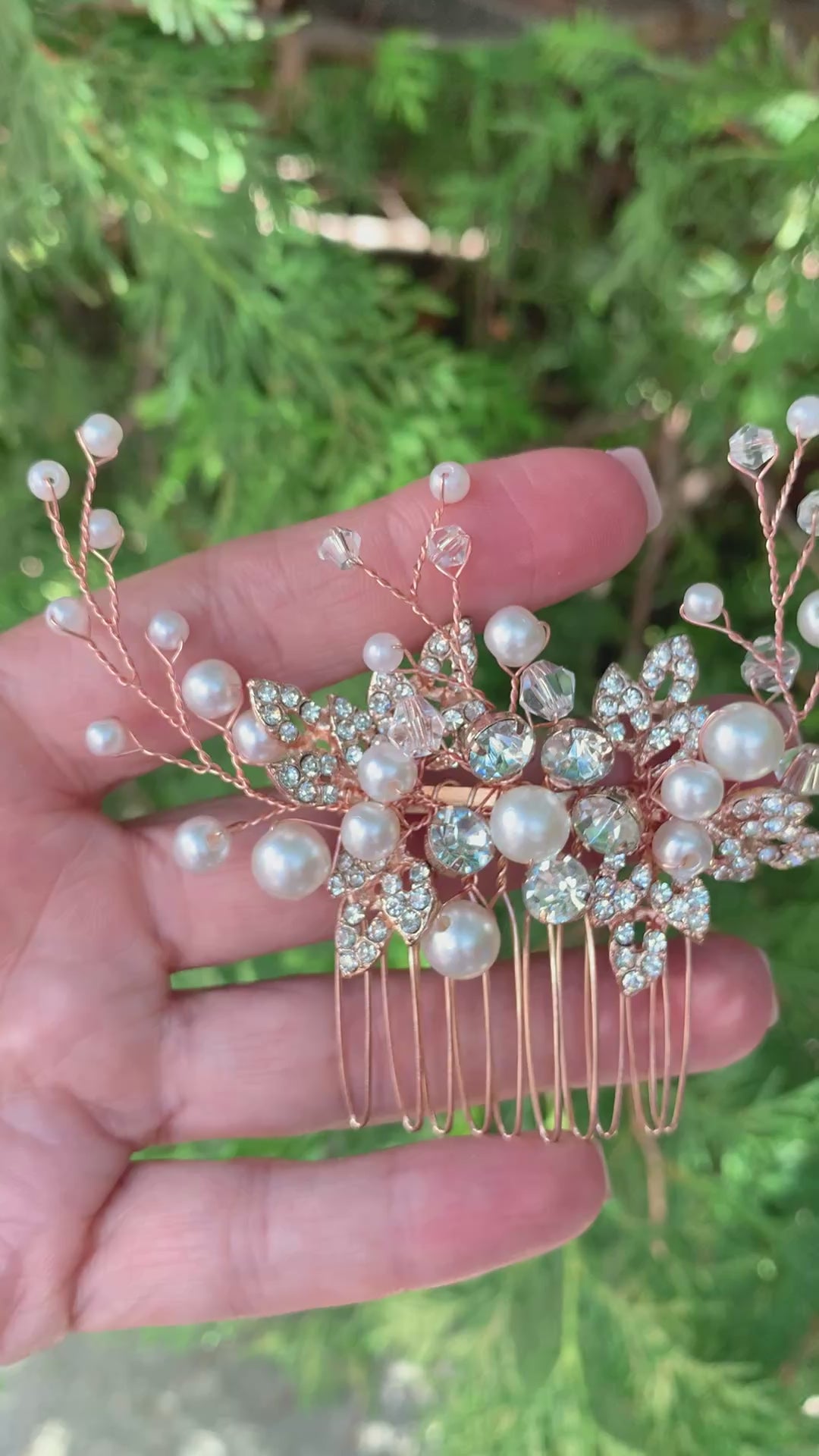 #017: Rose Gold Bridal Hair Comb