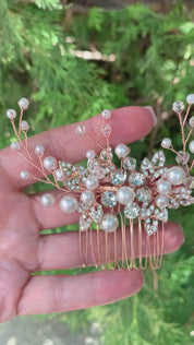 #017: Rose Gold Bridal Hair Comb