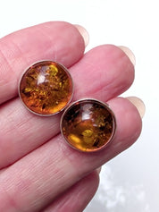 Honeyfire Studs | Sterling Silver Baltic Amber | Tears of the Sun