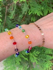 Rose Gold-Filled Flat Circle Link Bracelet | Custom Sizing 5–7.5 Inches + Extension