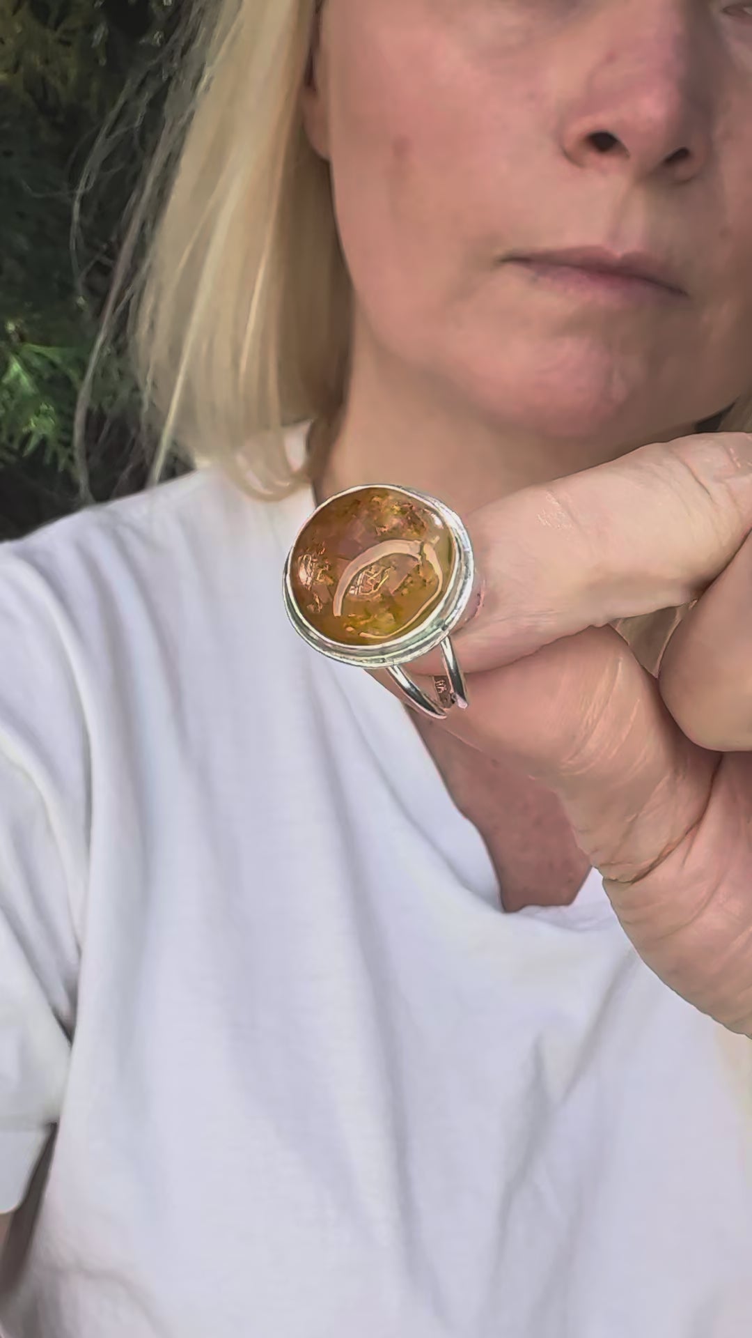 Forge Ring – Sterling Silver & Yellow Healer Amethyst