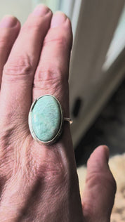 Coastal Relic — Amazonite Ring in Sterling Silver Sz 9