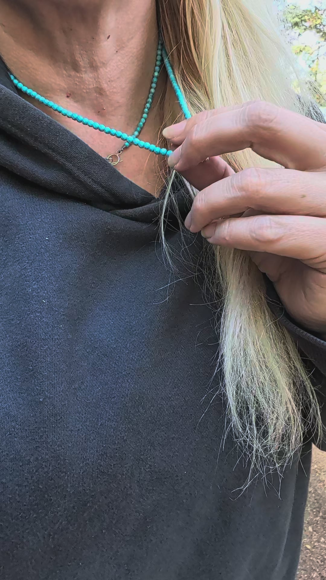 Turquoise Current Necklace – 4mm Turquoise & Sterling Silver