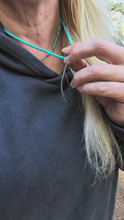 Turquoise Current Necklace – 4mm Turquoise & Sterling Silver
