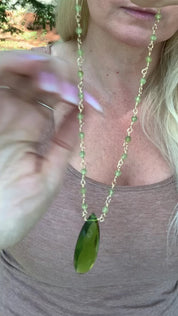 Peridot Bloom Necklace – Handcrafted Yellow Gold Fill August Birthstone