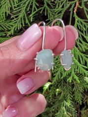 Tidal Grace Earrings – Aquamarine Beryl, Sterling Silver | Pair A