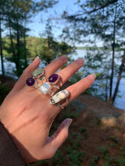 The Oracle Stone | Amethyst Ring | Split Band Sterling Silver | One of a Kind