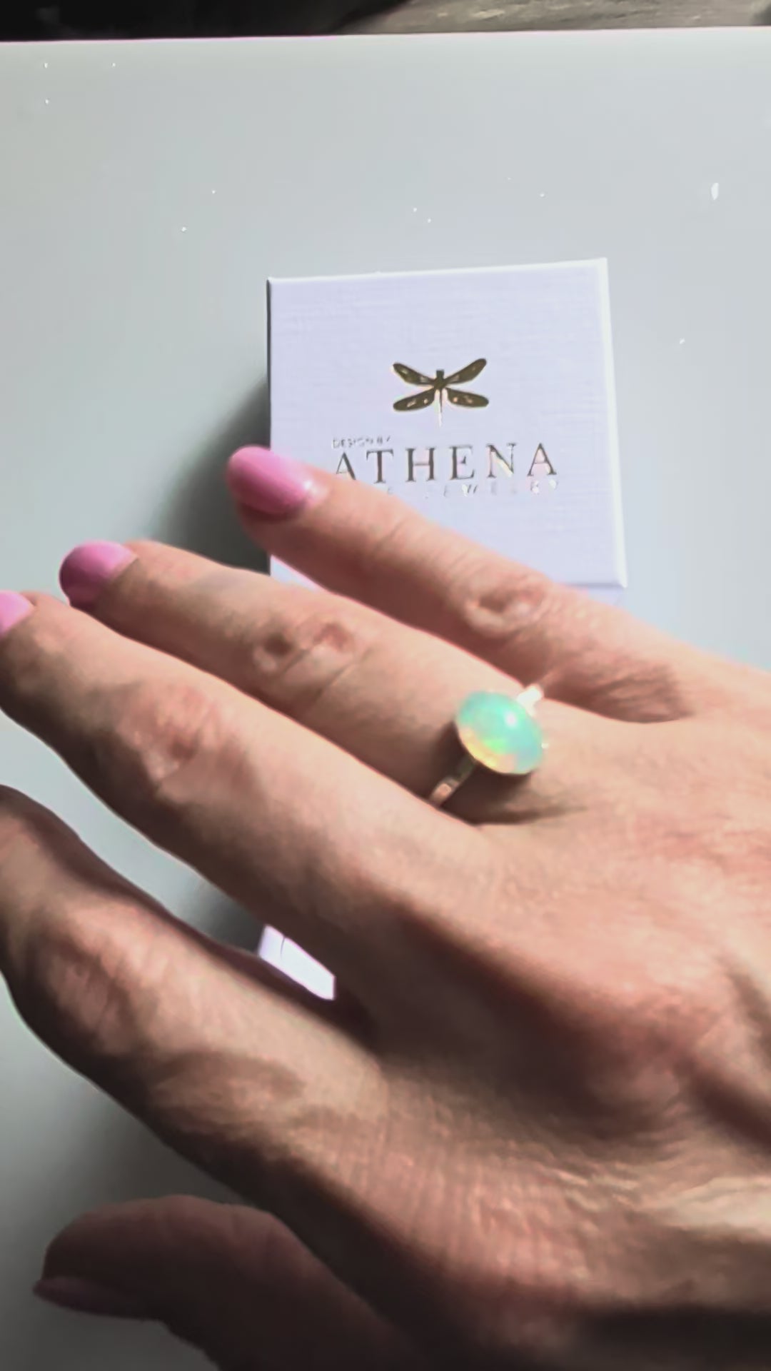 Fire Opal Ring in Sterling Silver – Handcrafted Oval Opal Ring