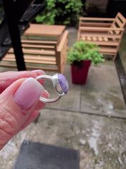 Tiffany Stone Silver Bezel Ring – Elysia | Rare Purple Gemstone | One-of-a-Kind Sterling Silver Jewelry