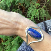 Lapis Oval Cuff Bracelet - Echoes of the Lake Collection