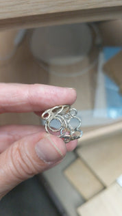 Handmade Sterling Silver Circles Ring – One of a Kind, Organic Design