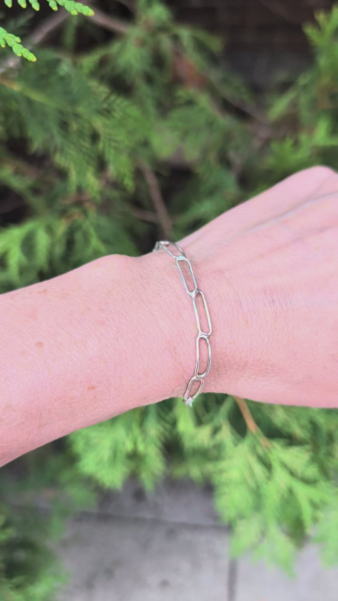Linked Silver Bracelet – Sterling Silver Chain Link Bracelet, Everyday Jewelry