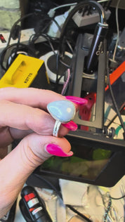 Blue Hour Ring – Blue Opal in Sterling Silver Sz 9