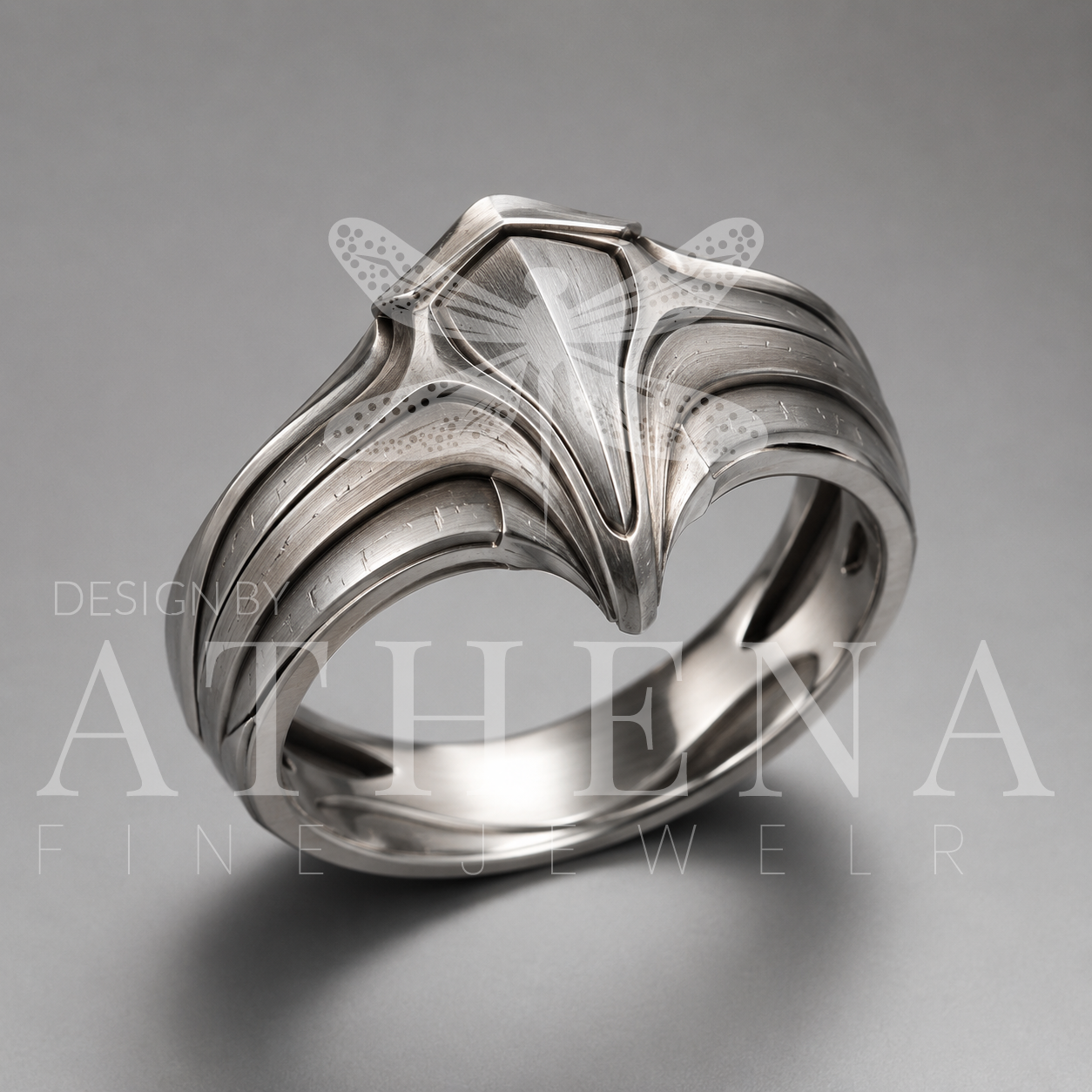 All-Metal Engagement Ring — Sculptural No-Stone Vow Ring in Silver, Gold, or Platinum