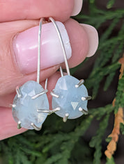 Tidal Grace Earrings – Aquamarine Beryl, Sterling Silver | Pair A