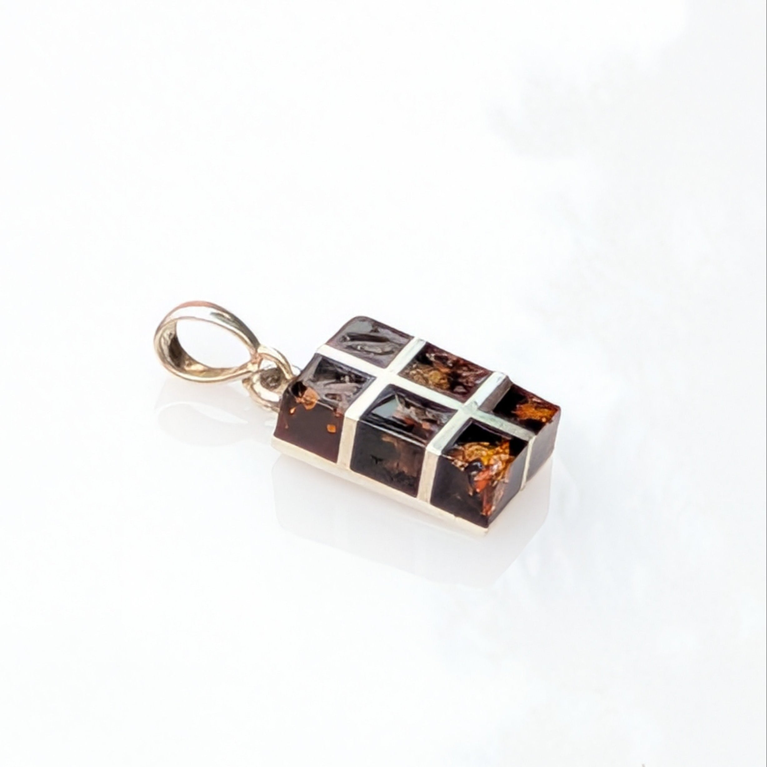 Golden Axis Pendant | Sterling Silver Baltic Amber | Tears of the Sun