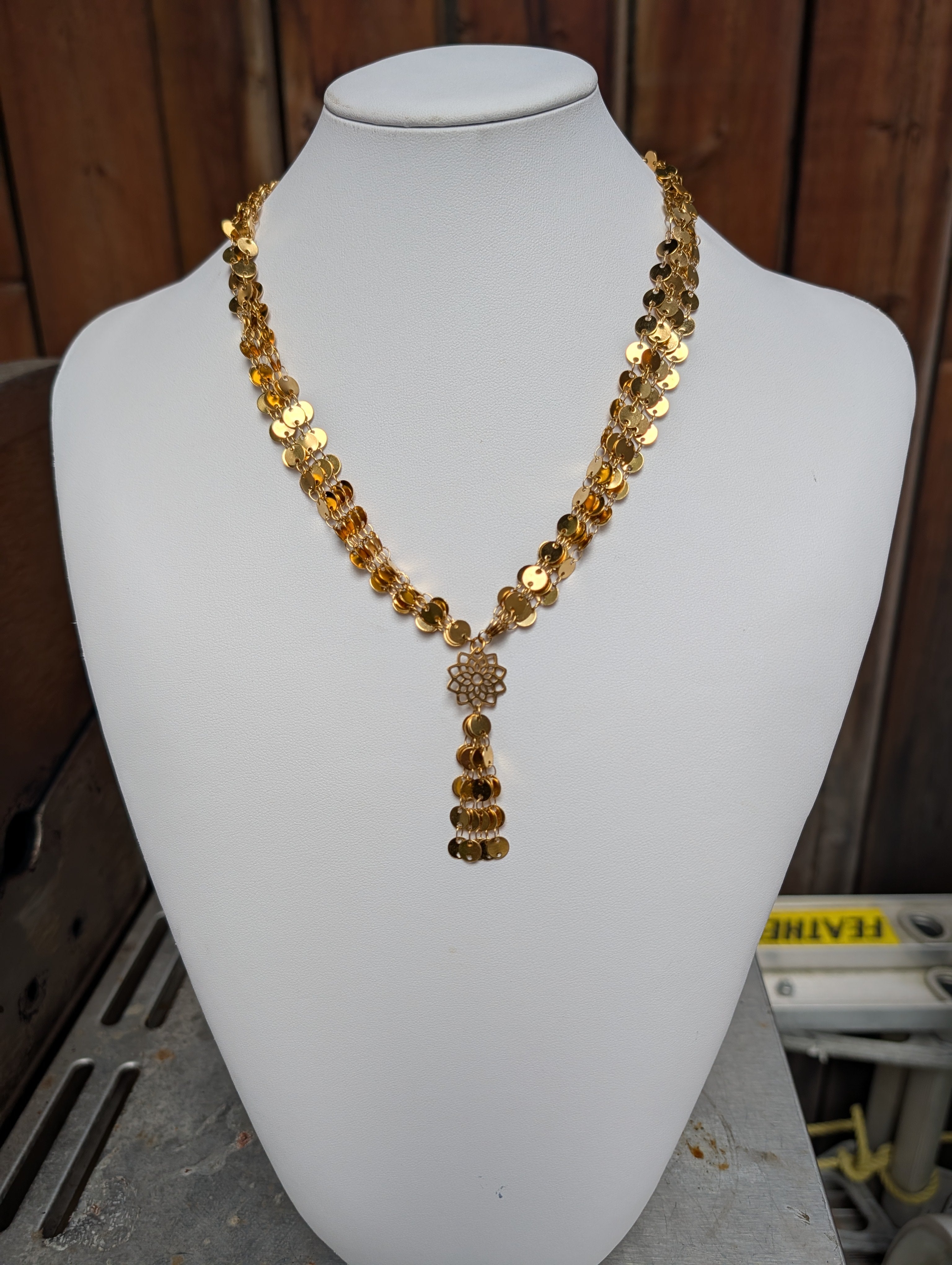 Sample Sale: Gold Cascade Mandala Necklace