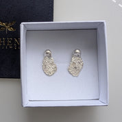 Sterling Silver Stud Earrings – Artemis Seed Earrings | OOAK Organic Silver Studs (0.75")