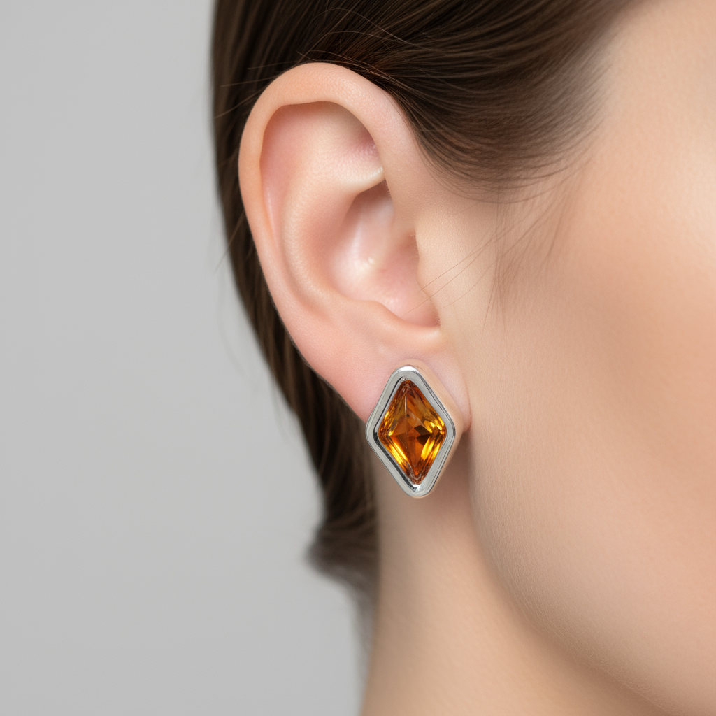 Golden Prism Earrings | Sterling Silver Baltic Amber | Tears of the Sun