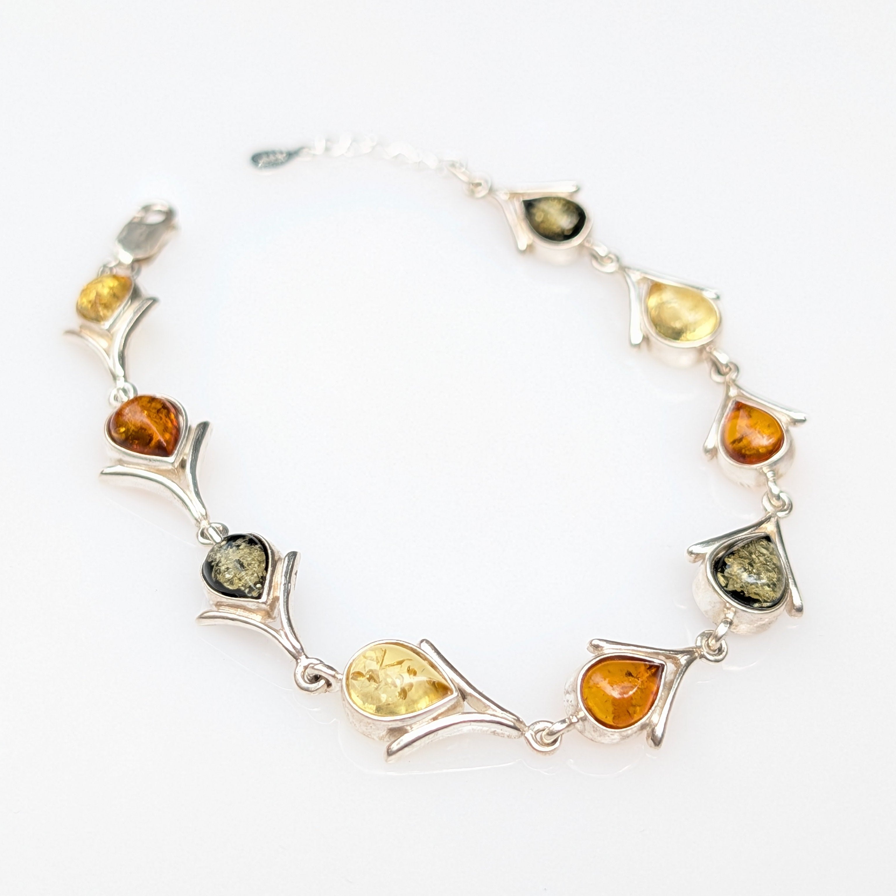 Solar Ascend Bracelet | Sterling Silver Baltic Amber Bracelet | Tears of the Sun