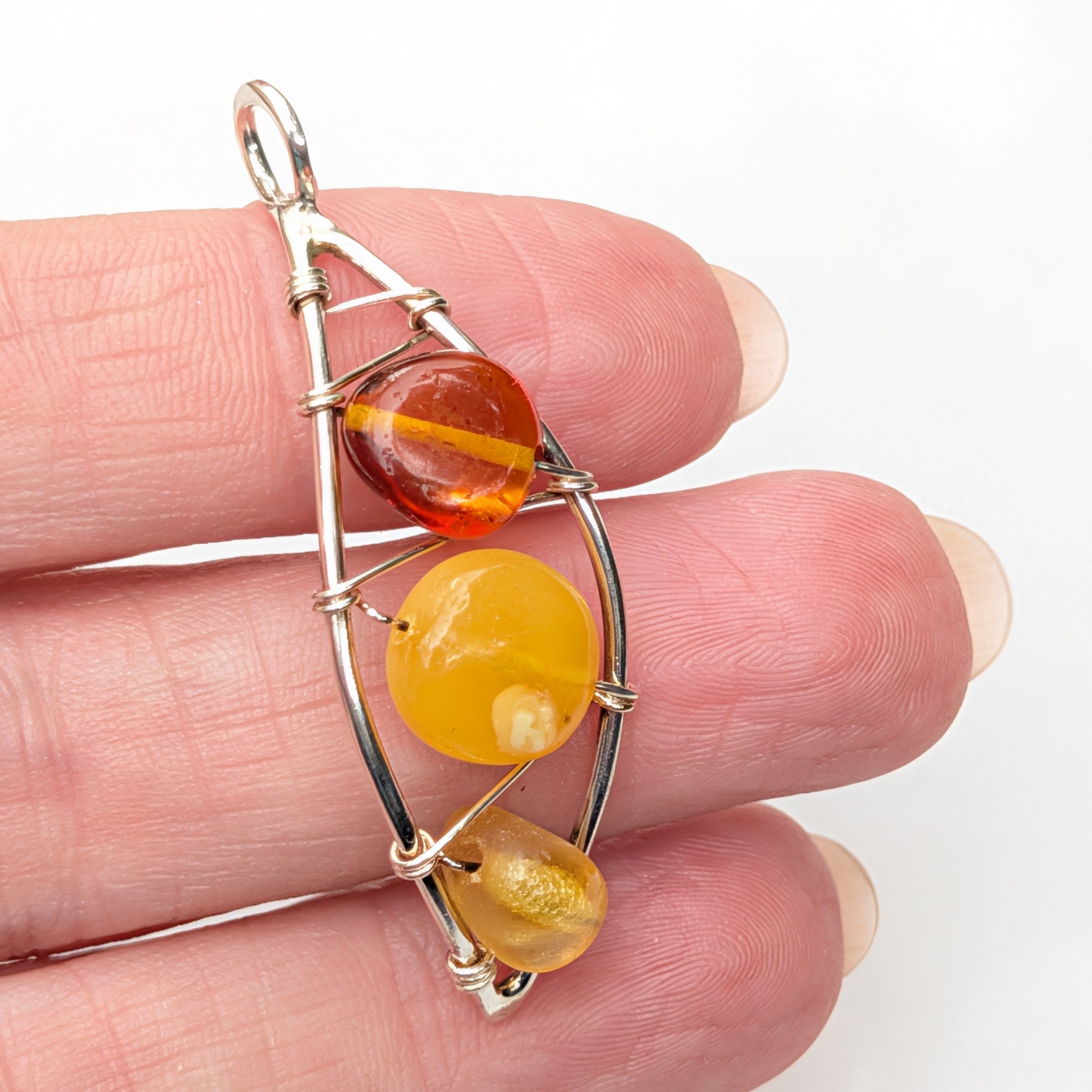 Heliad Pendant | Sterling SIlver Baltic Amber | Tears of the Sun