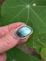 Tidal Rift — Labradorite Ring in Sterling Silver