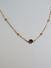 Sample Sale: Single Birthstone Stainless Steel Necklace