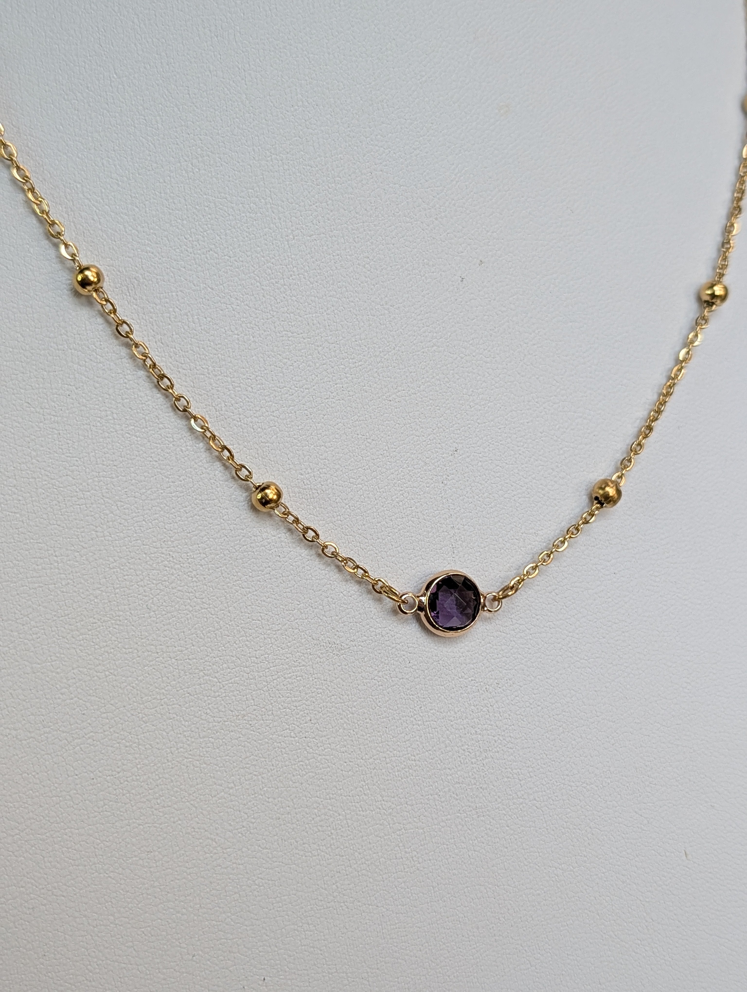 Sample Sale: Single Birthstone Stainless Steel Necklace
