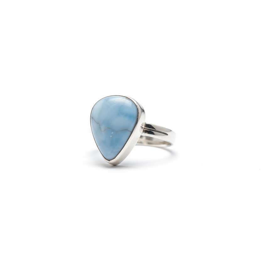 Blue Hour Ring – Blue Opal in Sterling Silver Sz 9