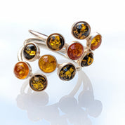 Amber Garden Ring | Silver Amber Cocktail Ring | Tears of the Sun