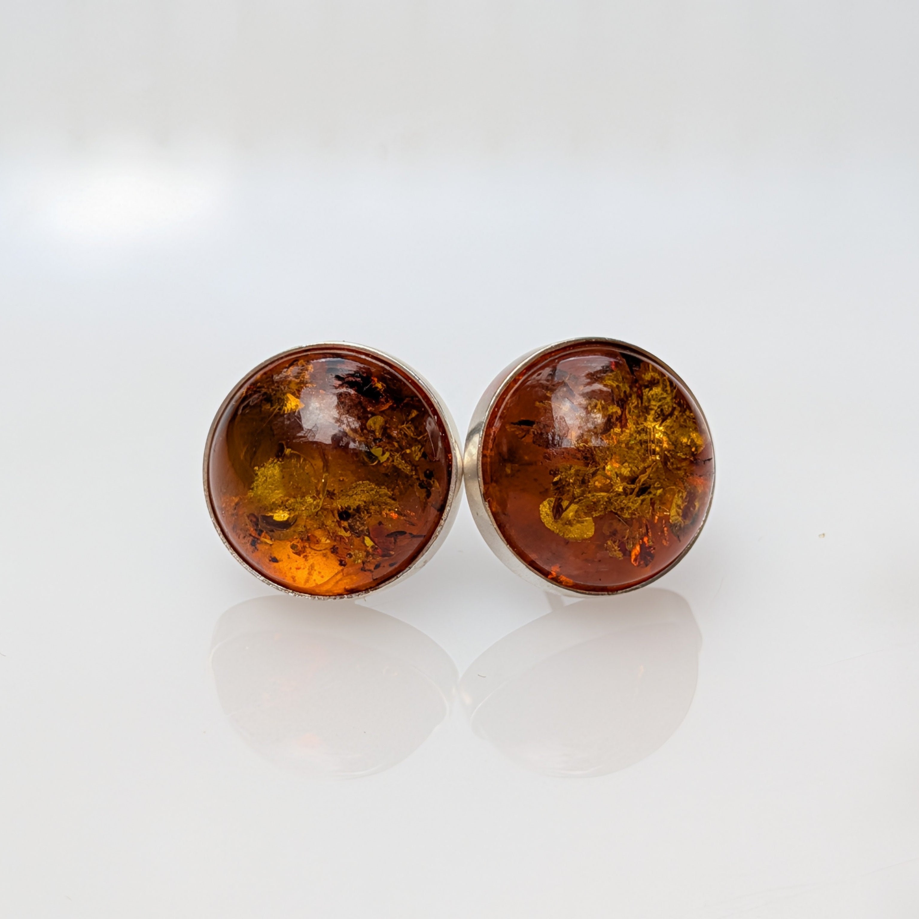 Honeyfire Studs | Sterling Silver Baltic Amber | Tears of the Sun