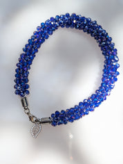 Cobalt Current Bracelet – Blue Crystal Rope Bracelet in Silver