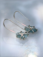 Tidal Grace Earrings – Aquamarine Beryl, Sterling Silver | Pair A