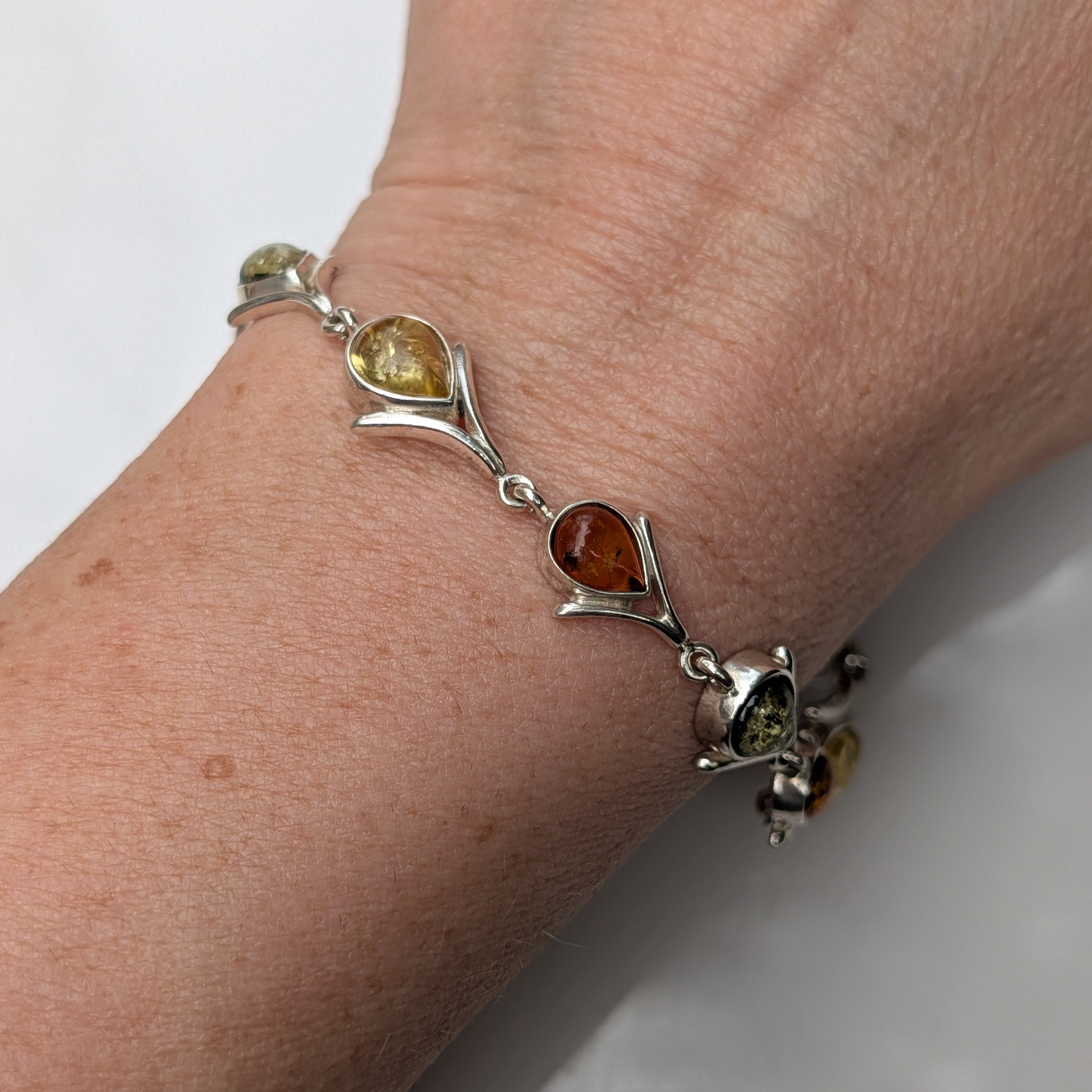 Solar Ascend Bracelet | Sterling Silver Baltic Amber Bracelet | Tears of the Sun