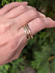Handmade Stacking Ring — Solid Brass or Copper | Sizes 5–11