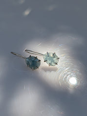 Tidal Grace Earrings – Aquamarine Beryl, Sterling Silver | Pair A
