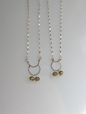 Juniper Drop Necklace – Sterling Silver with Green Swarovski Crystals
