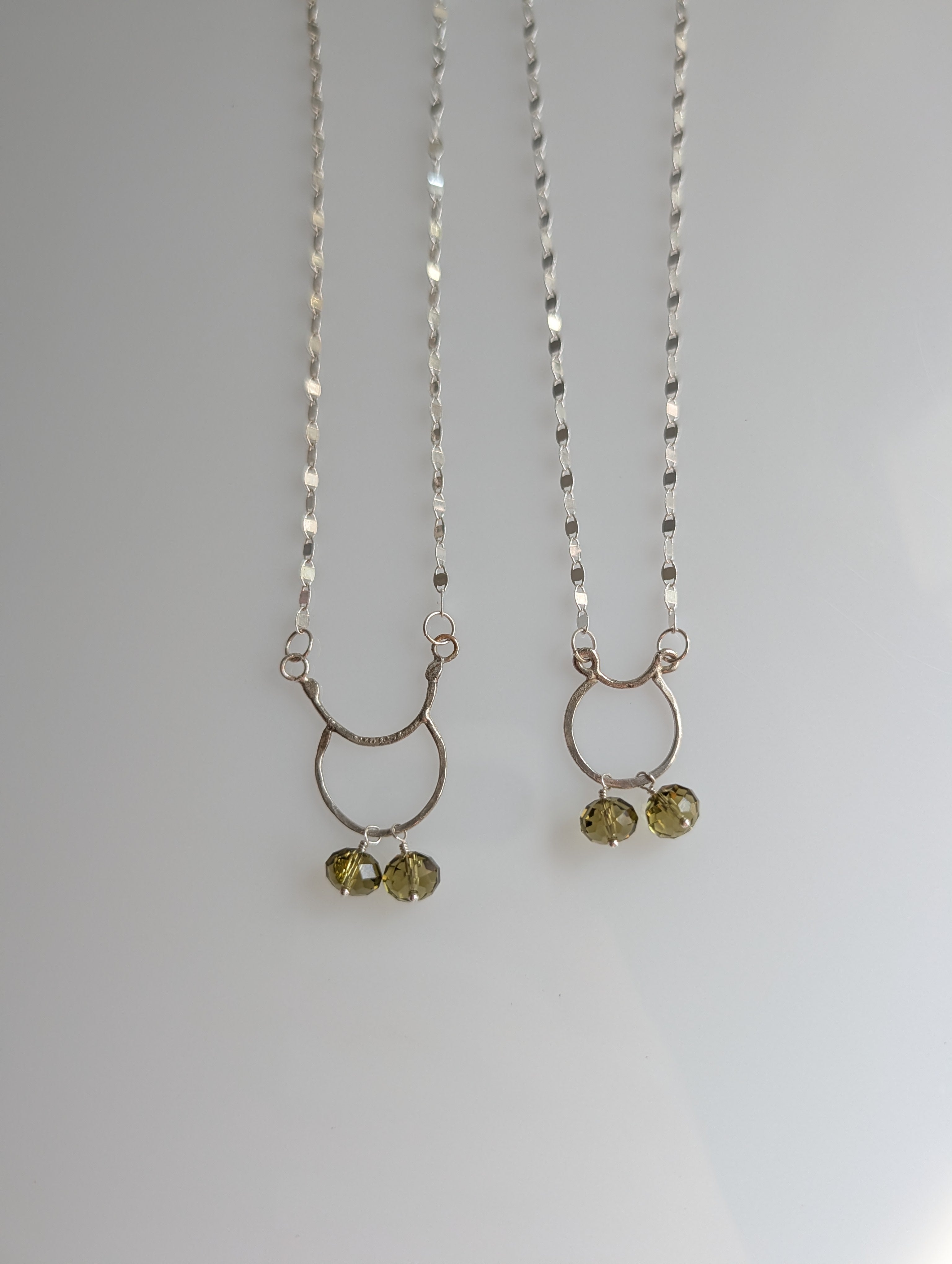 Juniper Drop Necklace – Sterling Silver with Green Swarovski Crystals