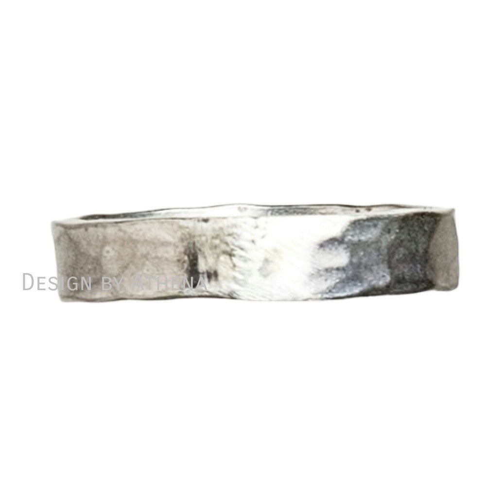 Hammered Ring Band in Sterling Silver