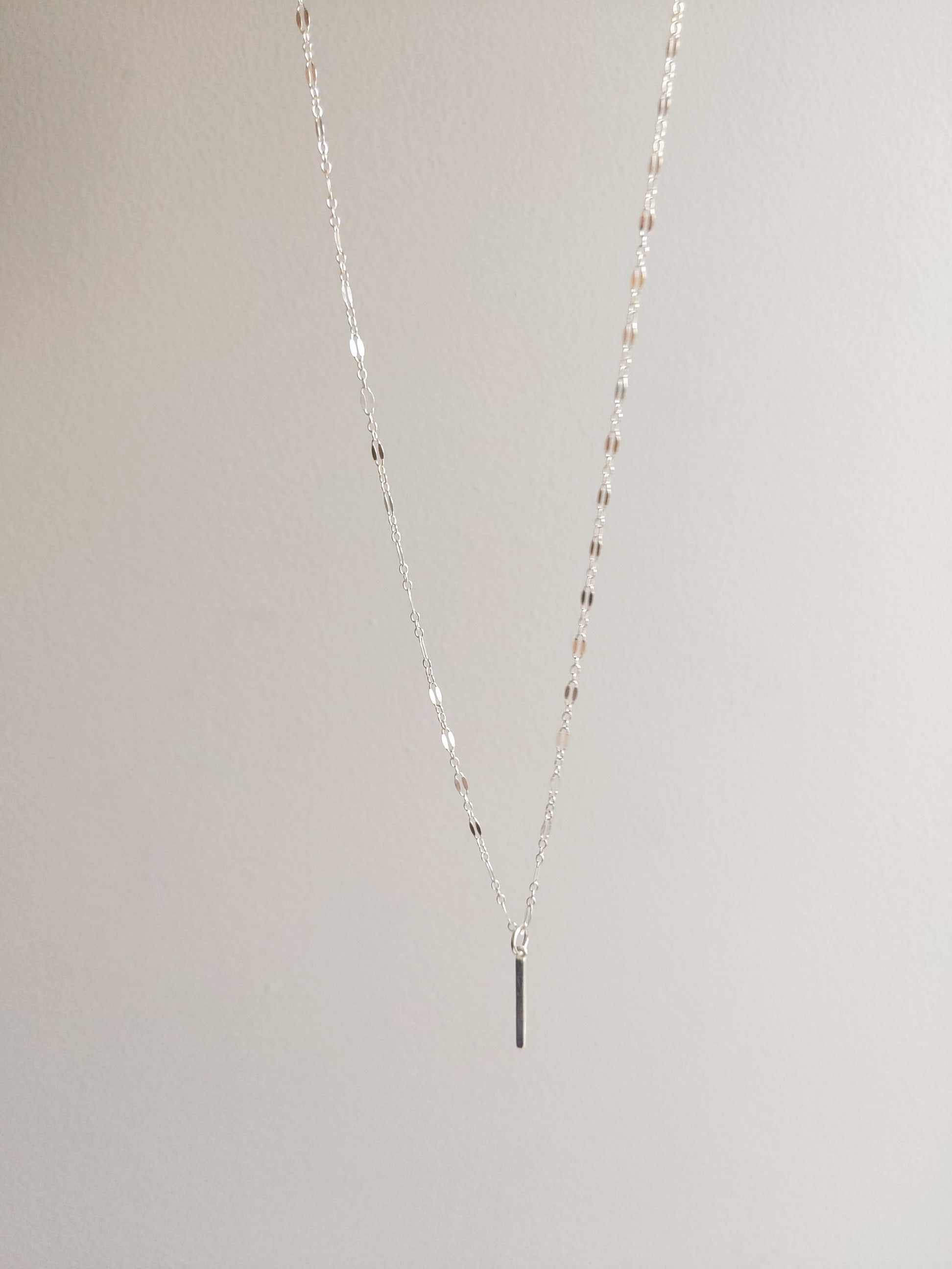 Bar Shimmer Necklace in Sterling Silver